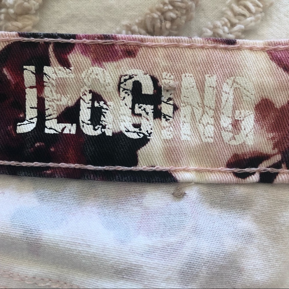 DKNY JEGGINGS/ pink burgundy floral/ just like pants/ Size 6 - Picture 6 of 13